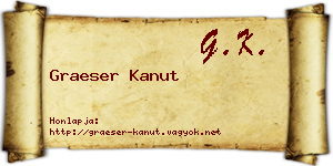 Graeser Kanut névjegykártya